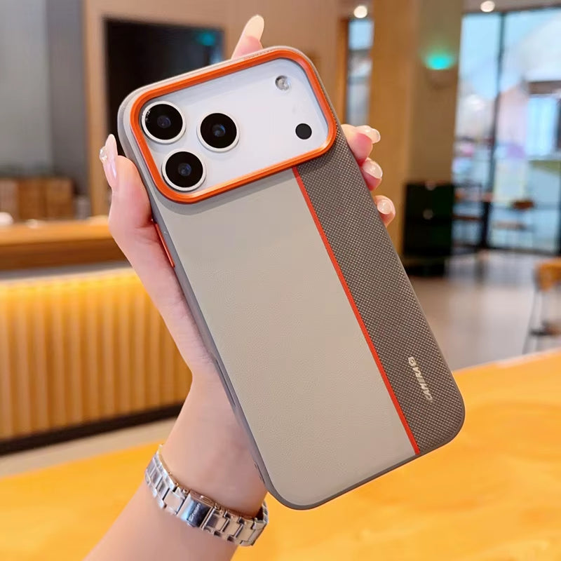 Funda for Iphone 17 Pro,17 Pro Max,Iphone Air Case  Tricolor Spelling Pattern PU Leather Hard PC Anti-Scratch Back Cover
