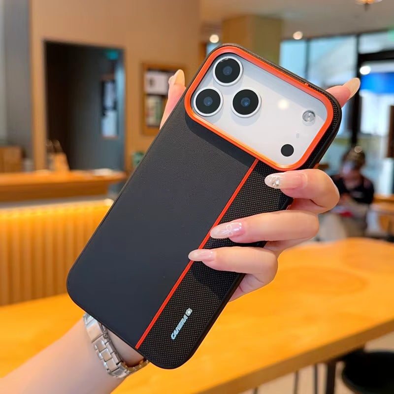 Funda for Iphone 17 Pro,17 Pro Max,Iphone Air Case  Tricolor Spelling Pattern PU Leather Hard PC Anti-Scratch Back Cover