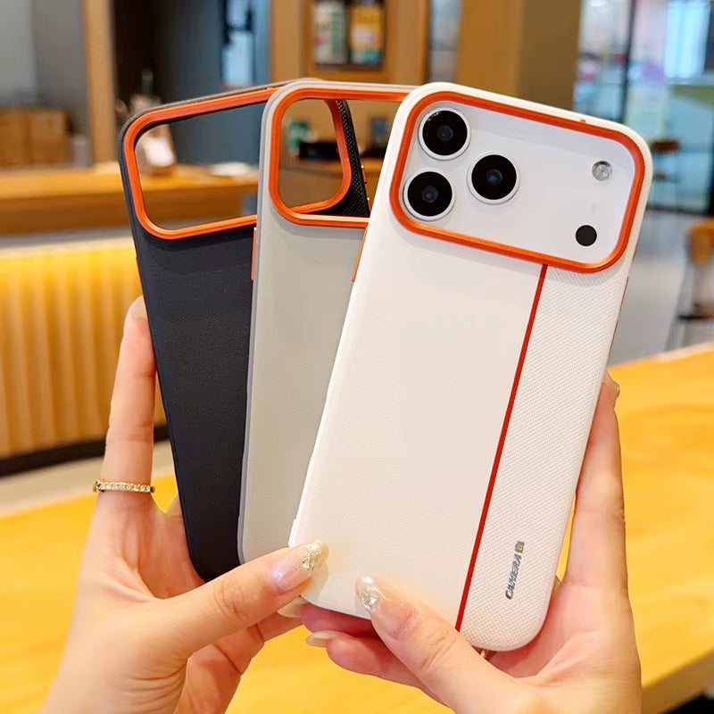 Funda for Iphone 17 Pro,17 Pro Max,Iphone Air Case  Tricolor Spelling Pattern PU Leather Hard PC Anti-Scratch Back Cover