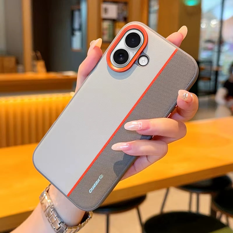 Funda for Iphone 17 Pro,17 Pro Max,Iphone Air Case  Tricolor Spelling Pattern PU Leather Hard PC Anti-Scratch Back Cover