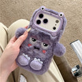 3D Cute Cartoon Funny Phone Cases for Iphone 17 16 15 14 13 12 11 Pro Max Warm Winter Fluffy Plush Soft Bumper Protection Cover