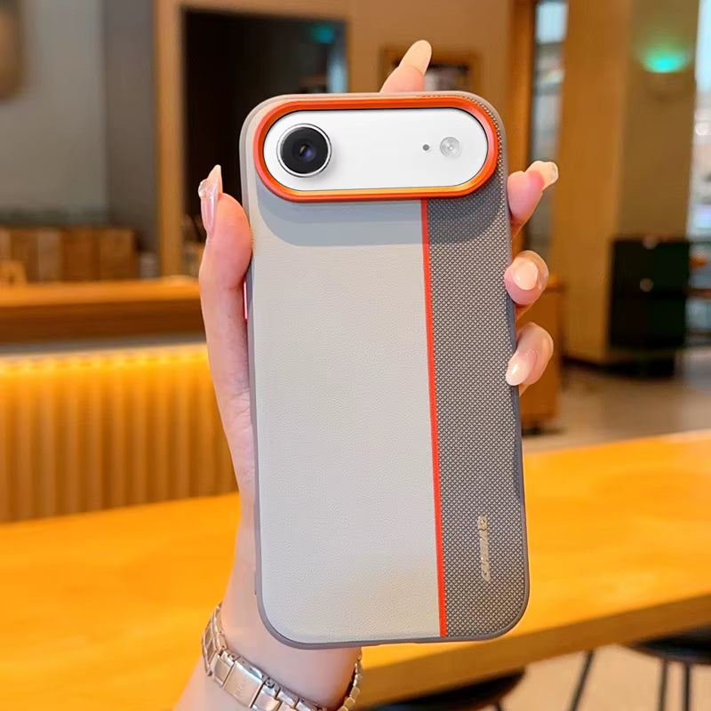 Funda for Iphone 17 Pro,17 Pro Max,Iphone Air Case  Tricolor Spelling Pattern PU Leather Hard PC Anti-Scratch Back Cover